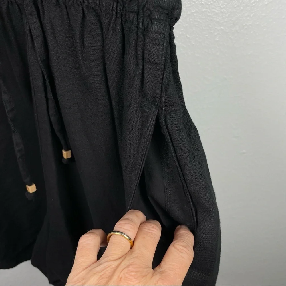 New Zara Linen Blend Jumpsuit Black Size S